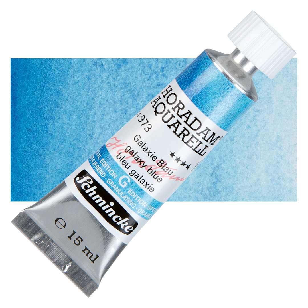 Open in modal - Schmincke Horadam Aquarell Artist Watercolor - Galaxy Blue, 15 ml, Tube and swatch