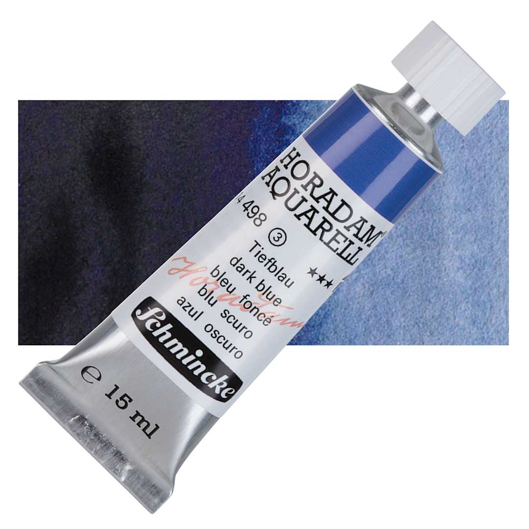 Open in modal - Schmincke Horadam Aquarell Artist Watercolor - Dark Blue, 15 ml tube and swatch