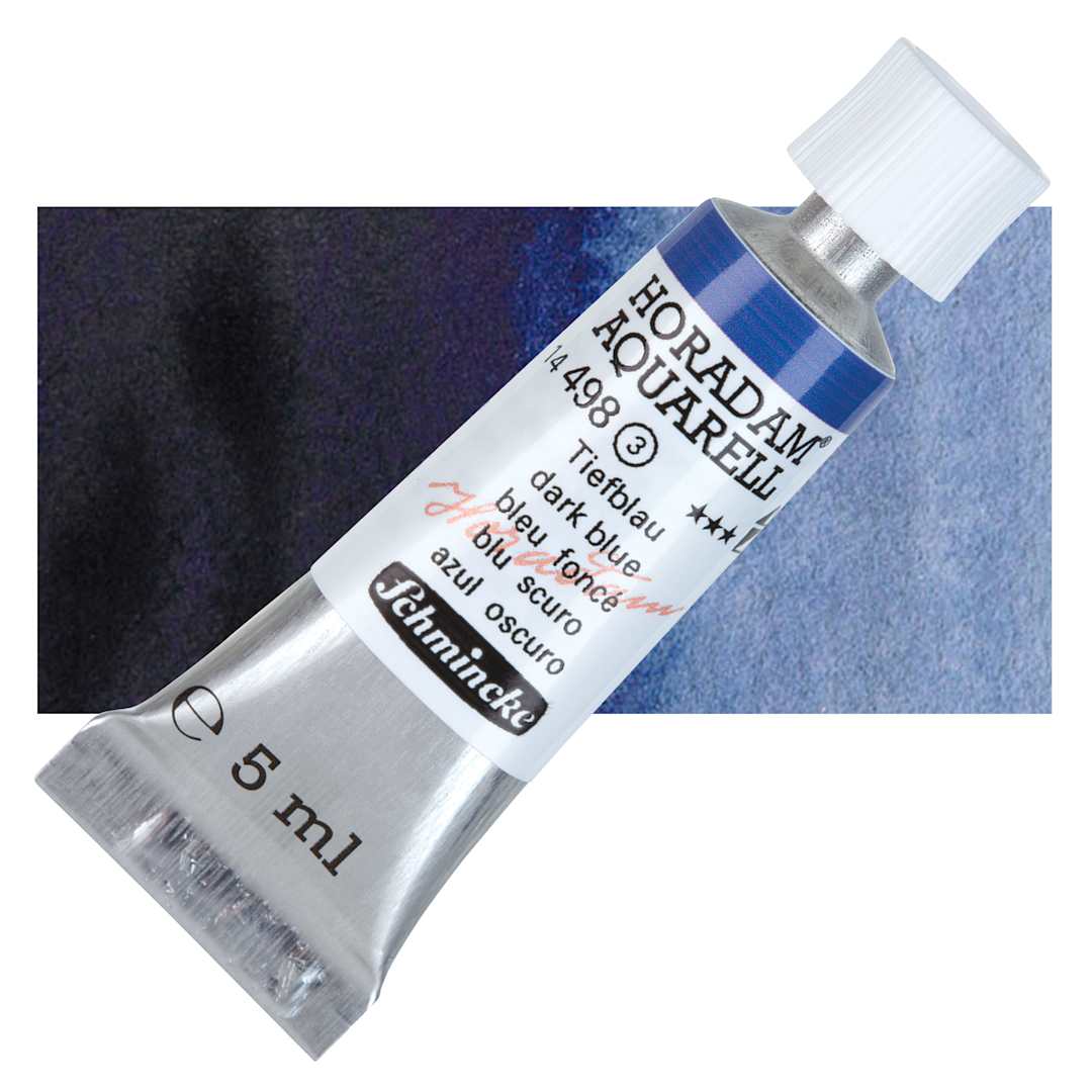 Open in modal - Schmincke Horadam Aquarell Watercolor - Dark Blue, 5 ml tube and swatch