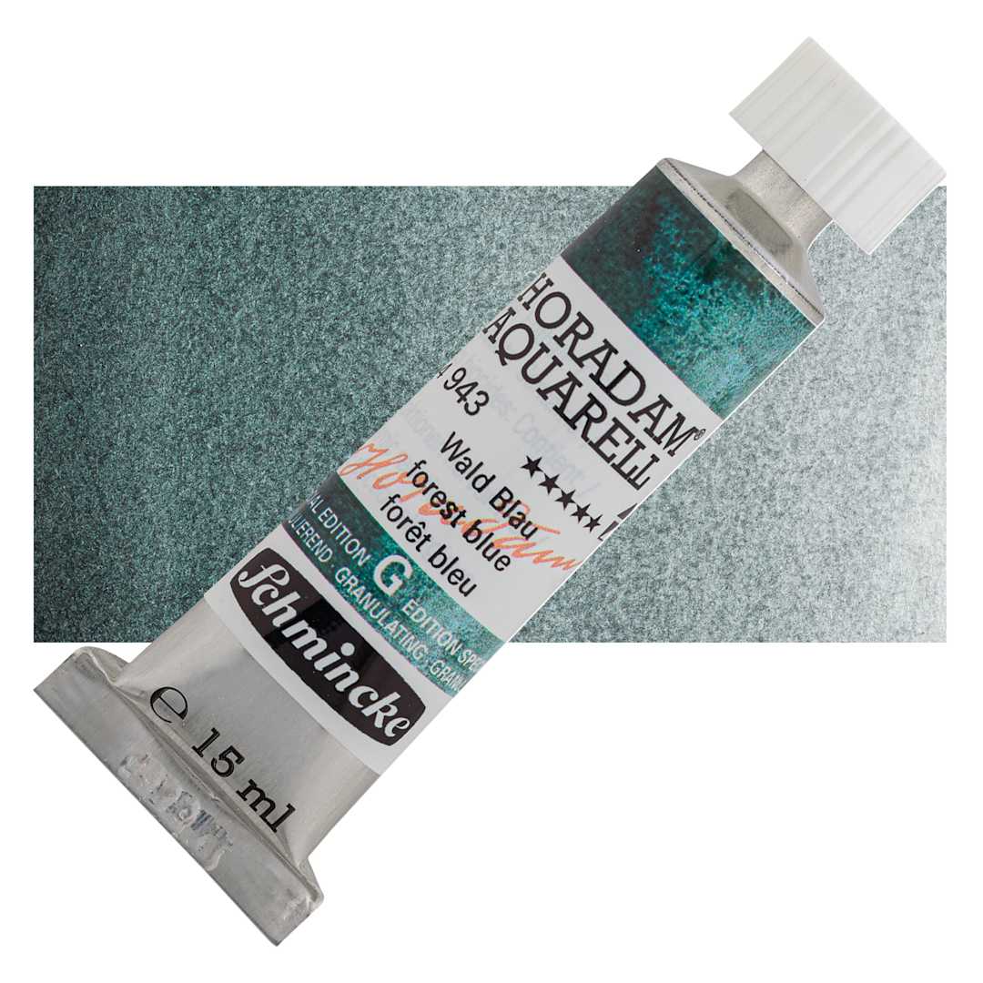 Open in modal - Schmincke Horadam Aquarell Artist Watercolor - Forest Blue, 15 ml, Tube and swatch