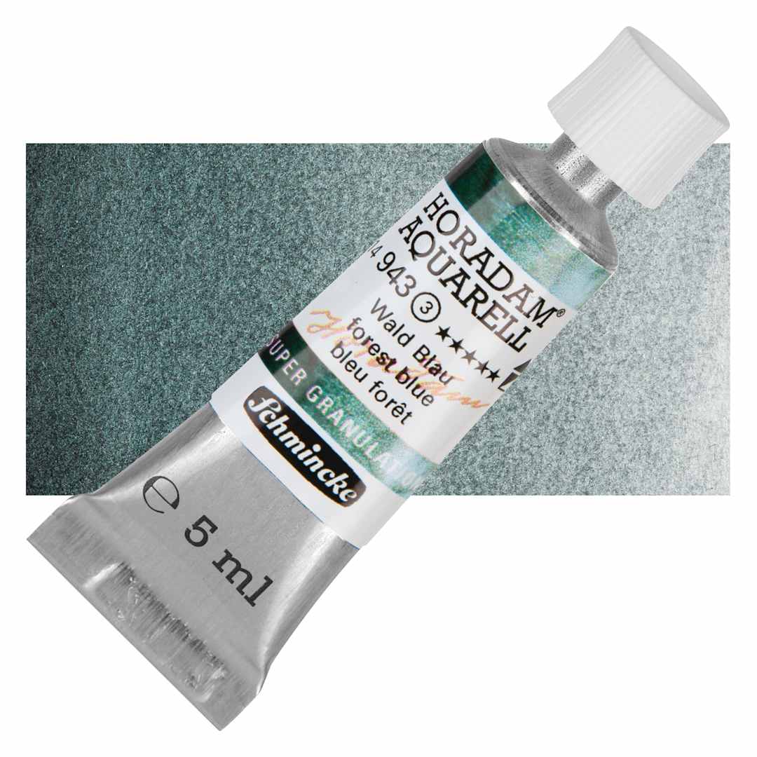 Open in modal - Schmincke Horadam Aquarell Watercolor - Forest Blue, 5 ml tube and swatch