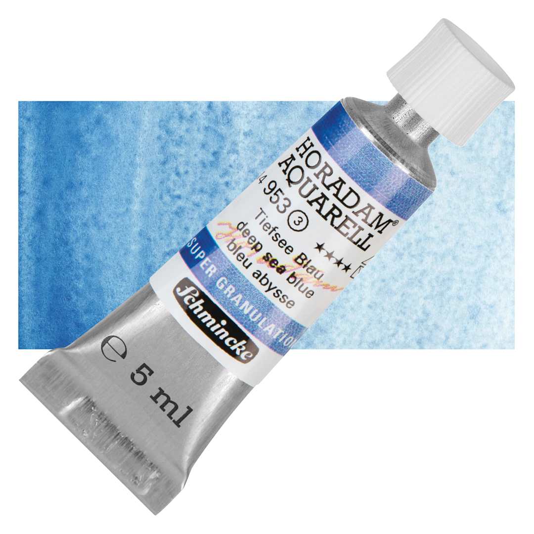 Open in modal - Schmincke Horadam Aquarell Watercolor - Deep Sea Blue, 5 ml tube and swatch