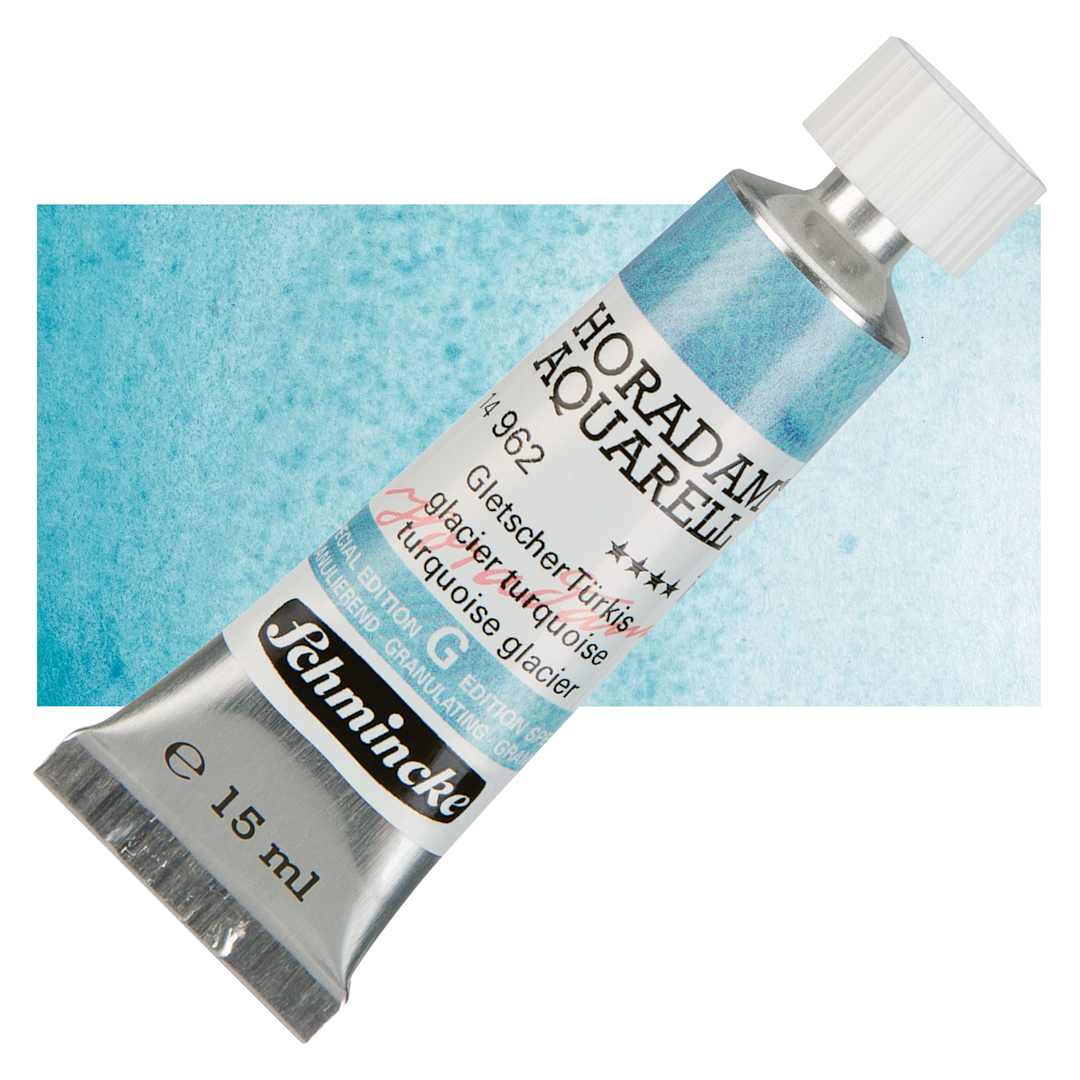 Open in modal - Schmincke Horadam Aquarell Artist Watercolor - Glacier Turquoise, 15 ml, Tube and swatch