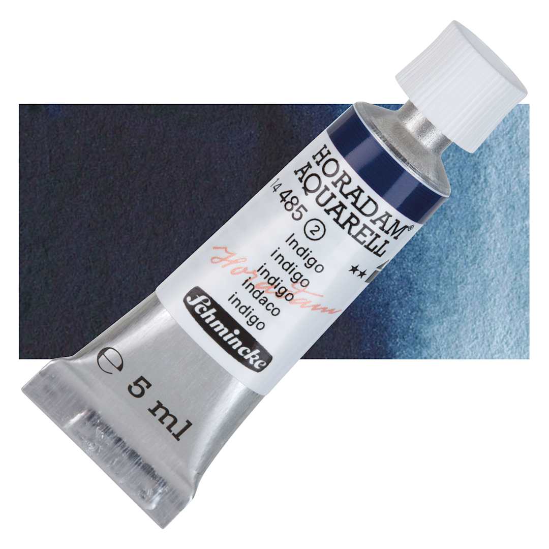 Open in modal - Schmincke Horadam Aquarell Watercolor - Indigo, 5 ml tube and swatch