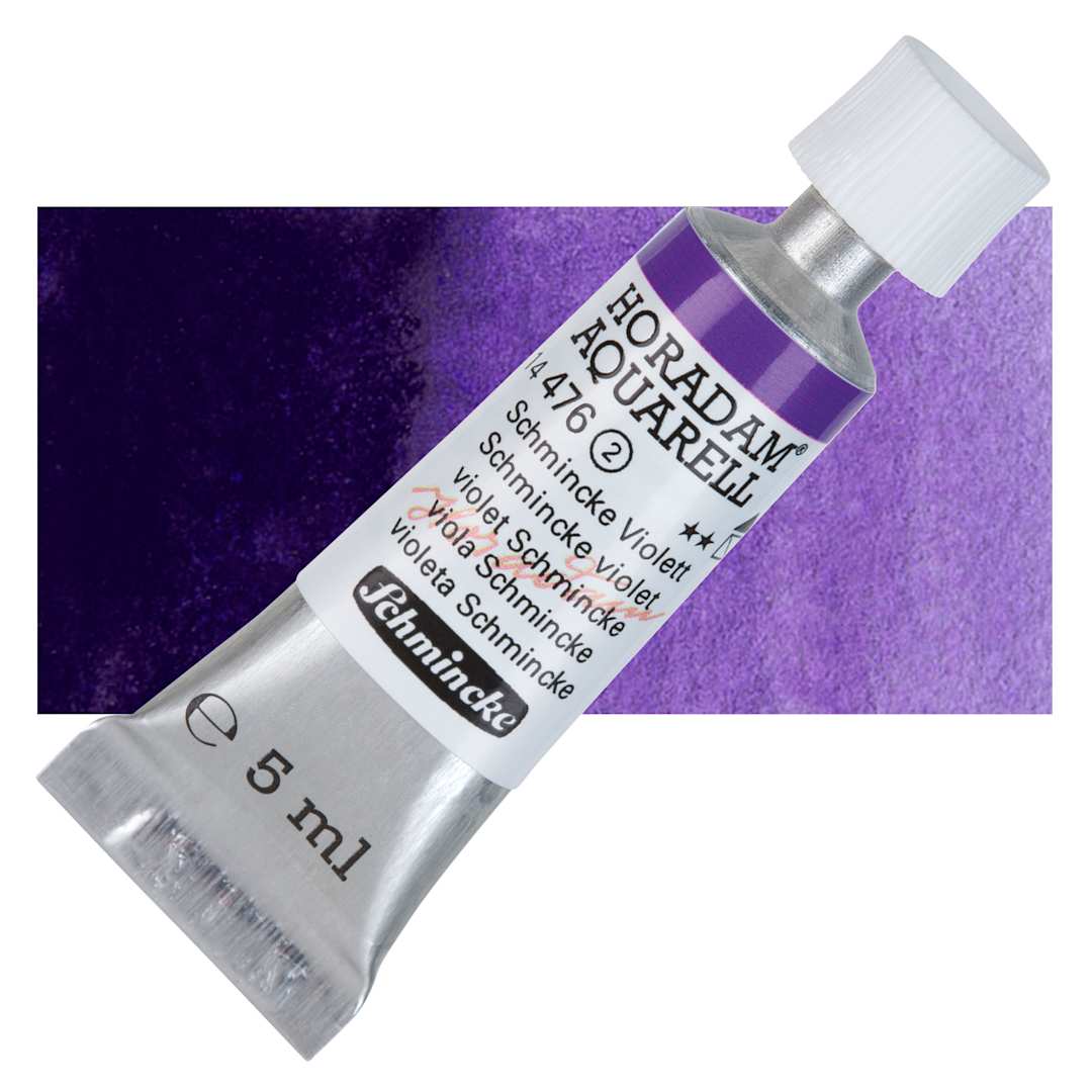 Open in modal - Schmincke Horadam Aquarell Artist Watercolor - Schmincke Violet, 5 ml tube and swatch