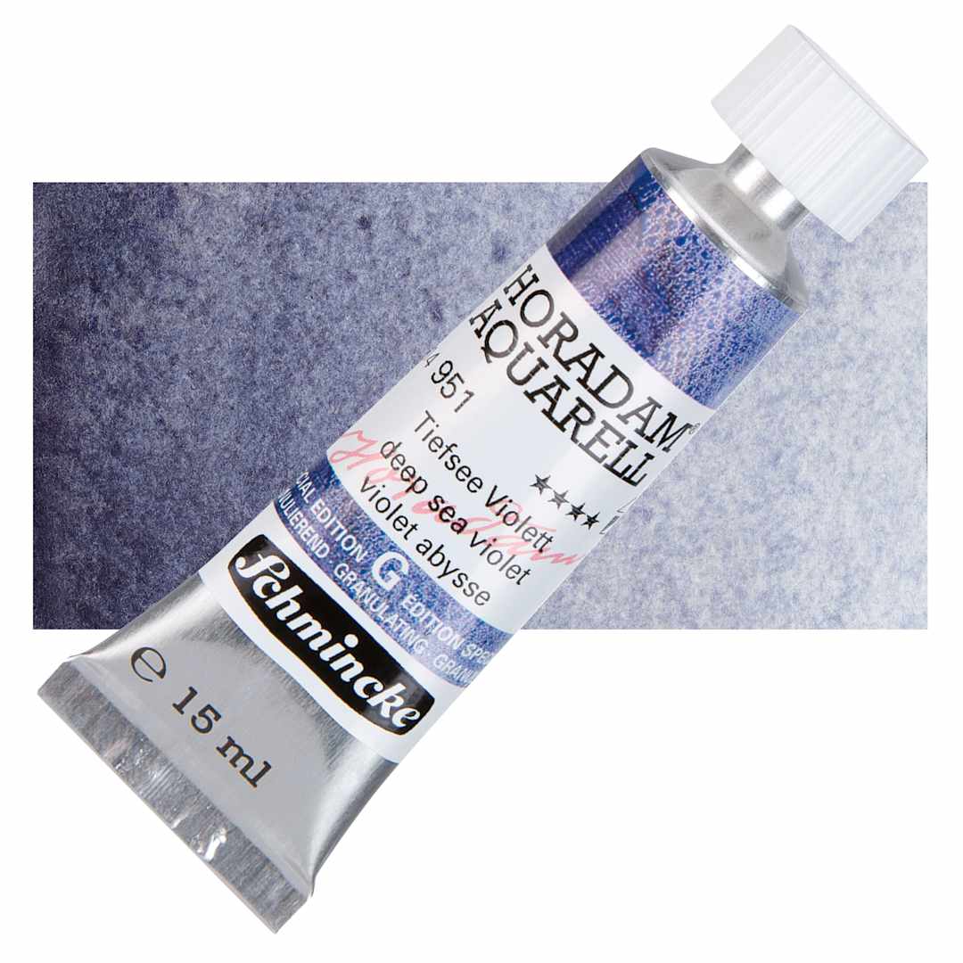 Open in modal - Schmincke Horadam Aquarell Artist Watercolor - Deep Sea Violet, 15 ml, Tube and swatch