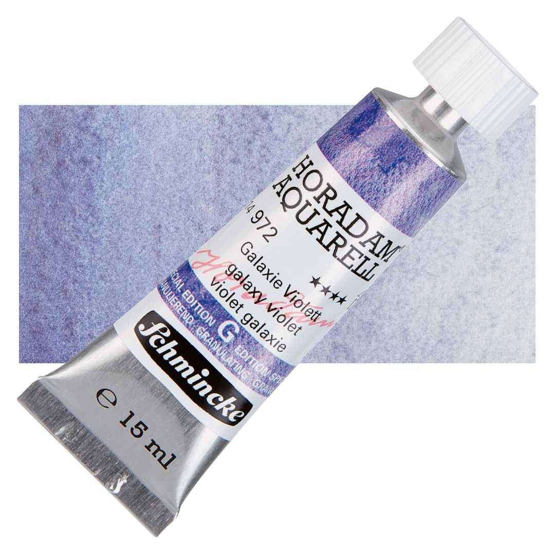 Open in modal - Schmincke Horadam Aquarell Artist Watercolor - Galaxy Violet, 15 ml, Tube and swatch