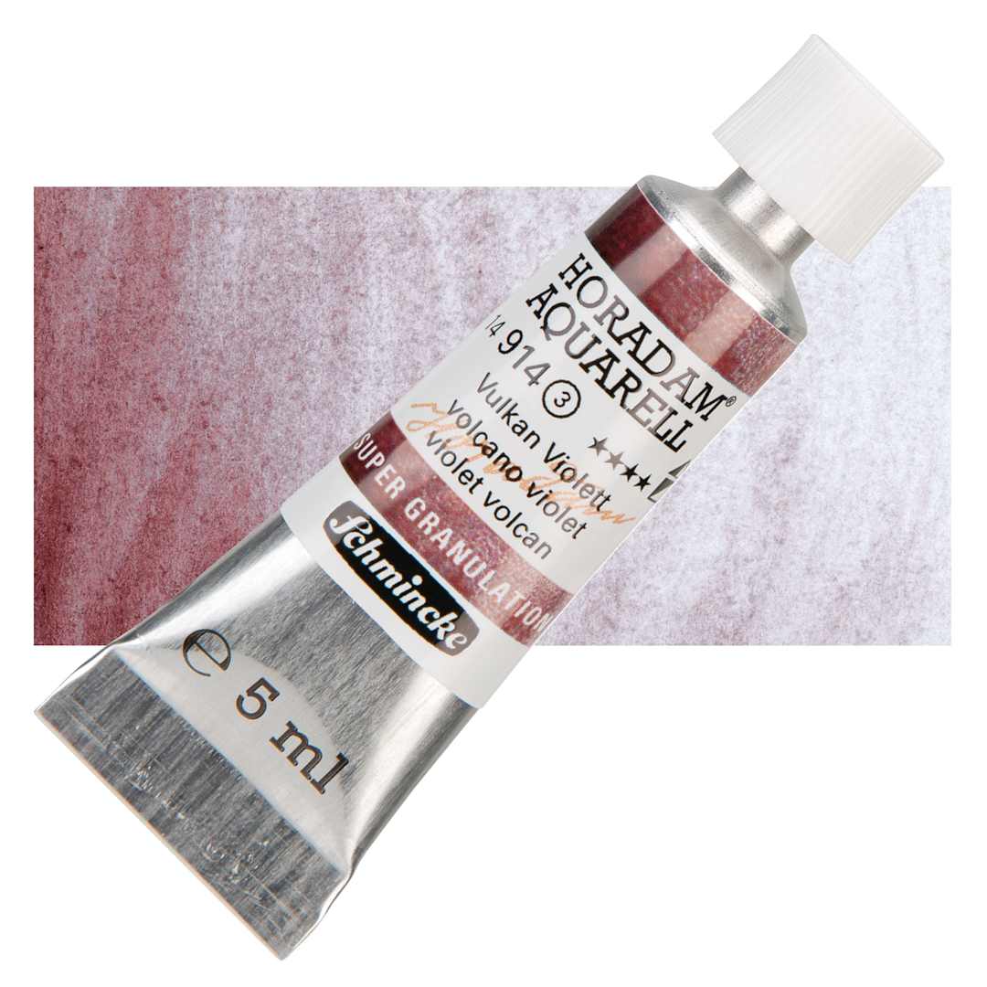 Open in modal - Schmincke Horadam Aquarell Artist Watercolor - Volcano Violet, 5 ml tube and swatch