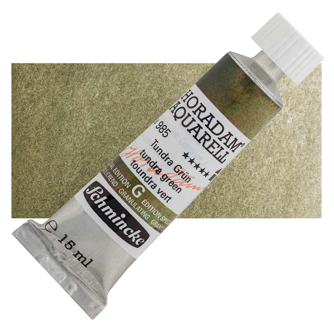 Open in modal - Schmincke Horadam Aquarell Artist Watercolor - Tundra Green, 15 ml, Tube and swatch