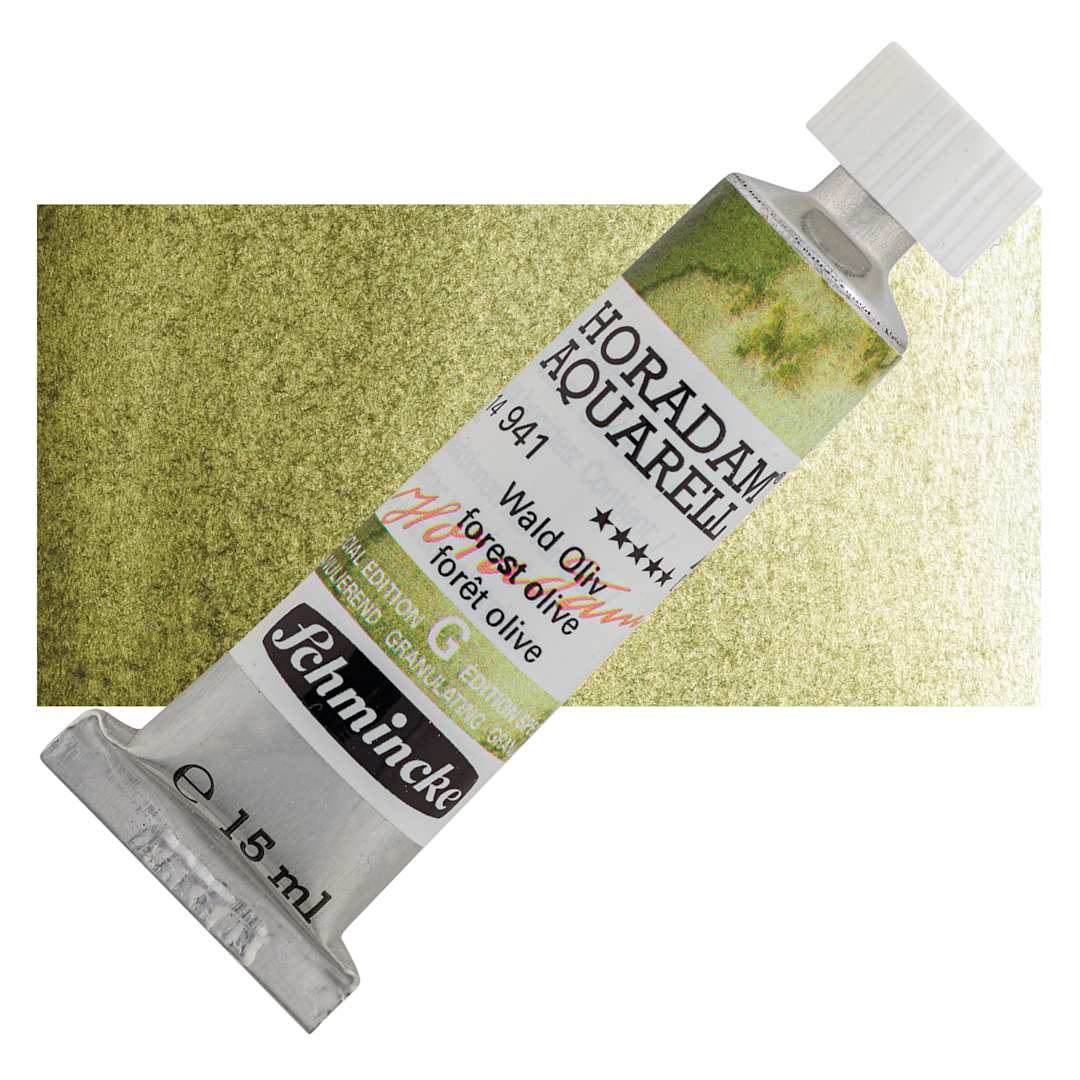 Open in modal - Schmincke Horadam Aquarell Artist Watercolor - Forest Olive, 15 ml, Tube and swatch