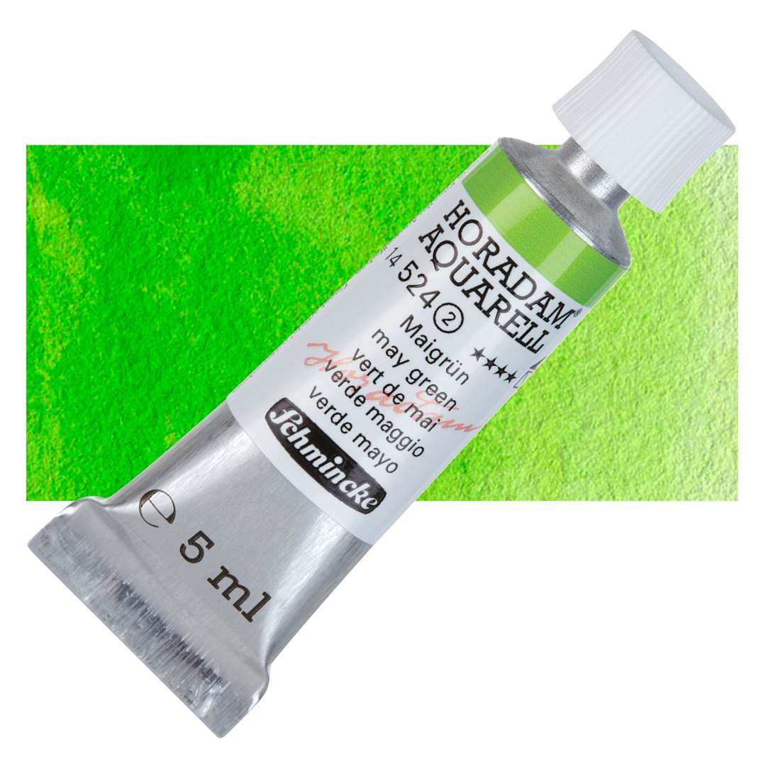 Open in modal - Schmincke Horadam Aquarell Watercolor - May Green, 5 ml tube and swatch