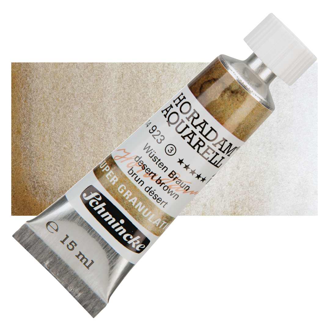 Open in modal - Schmincke Horadam Aquarell Artist Watercolor - Desert Brown, Supergranulation, 15 ml, Tube and swatch