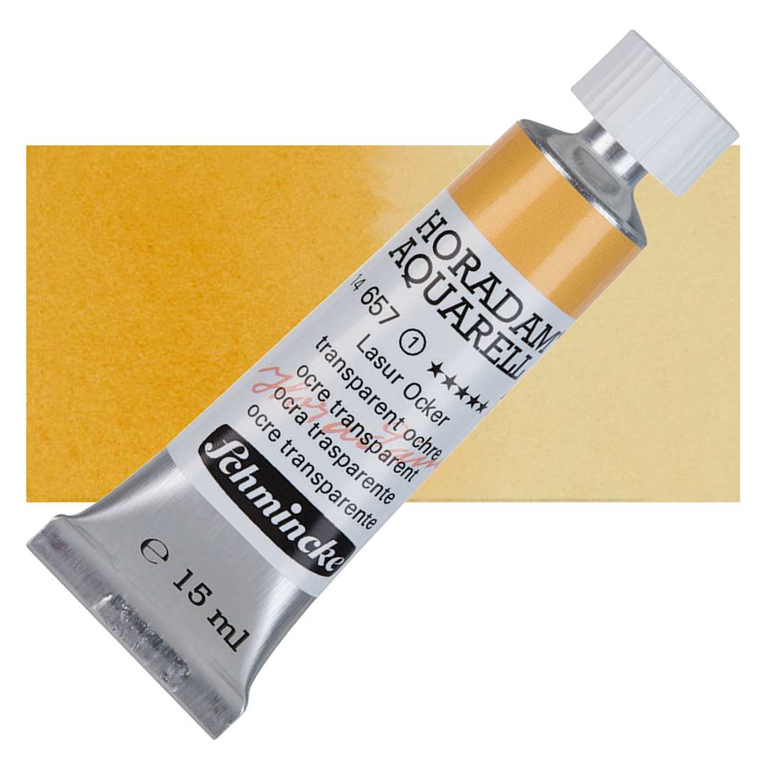 Open in modal - Schmincke Horadam Aquarell Watercolor - Transparent Ochre, 15 ml tube and swatch