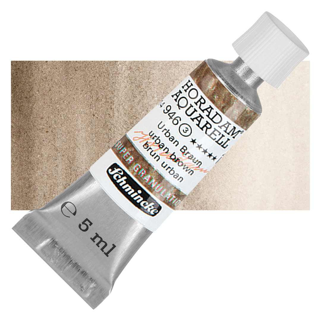 Open in modal - Schmincke Horadam Aquarell Artist Watercolor - Urban Brown, 5 ml tube and swatch