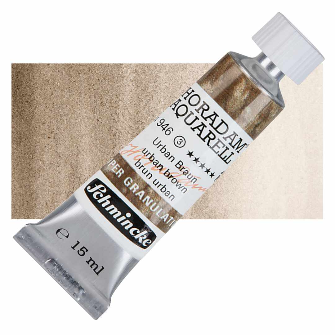 Open in modal - Schmincke Horadam Aquarell Artist Watercolor - Urban Brown, 15 ml tube and swatch