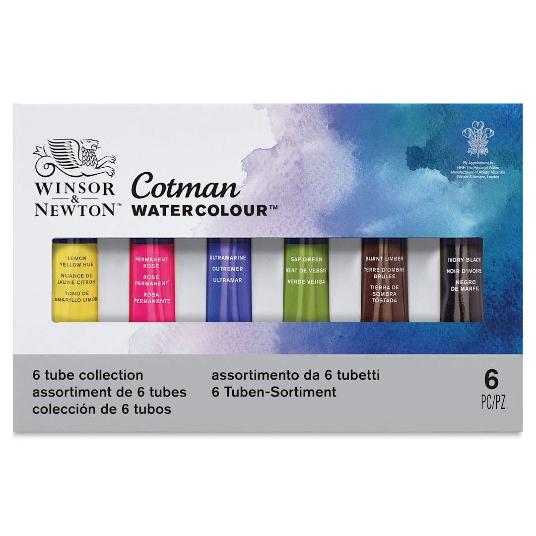Open in modal - Winsor & Newton Cotman Tube Set - Set of 6 Colors (Front of package)