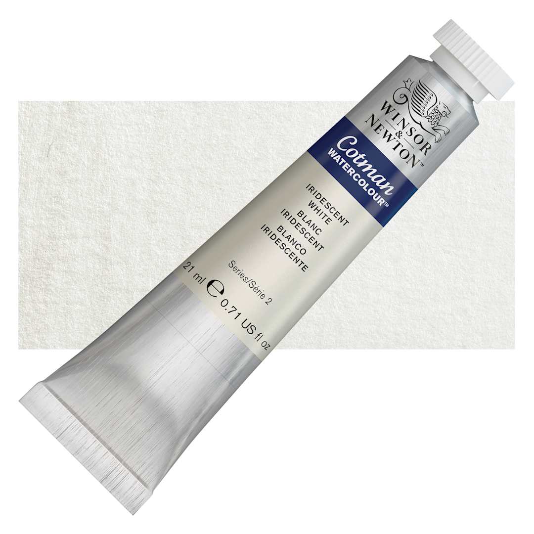 Open in modal - Winsor & Newton Cotman Watercolor - Iridescent White, 21 ml, Tube and swatch