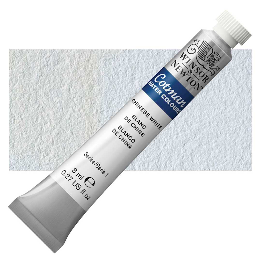 Open in modal - Winsor & Newton Cotman Watercolor - Chinese White, 8 ml tube and swatch