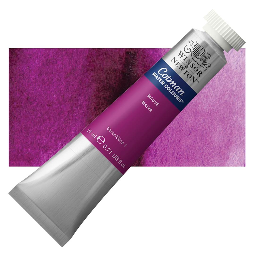 Open in modal - Winsor & Newton Cotman Watercolor - Mauve, 21 ml tube and swatch