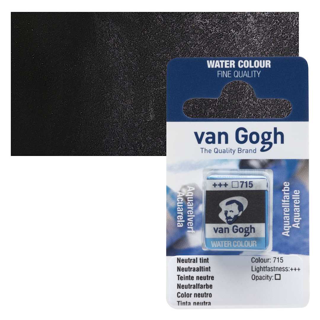 Open in modal - Van Gogh Watercolor Half Pan - Neutral Tint pan and swatch