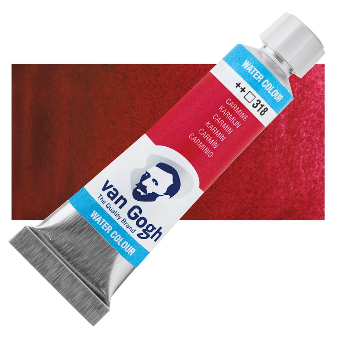Open in modal - Van Gogh Watercolor - Carmine, 10 ml tube and swatch