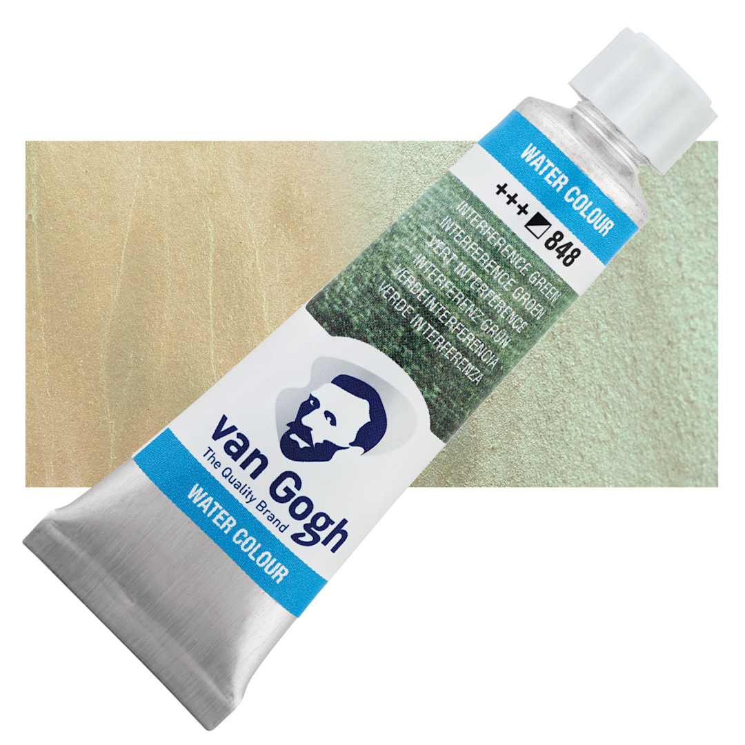 Open in modal - Van Gogh Watercolor - Interference Green, 10 ml tube and swatch