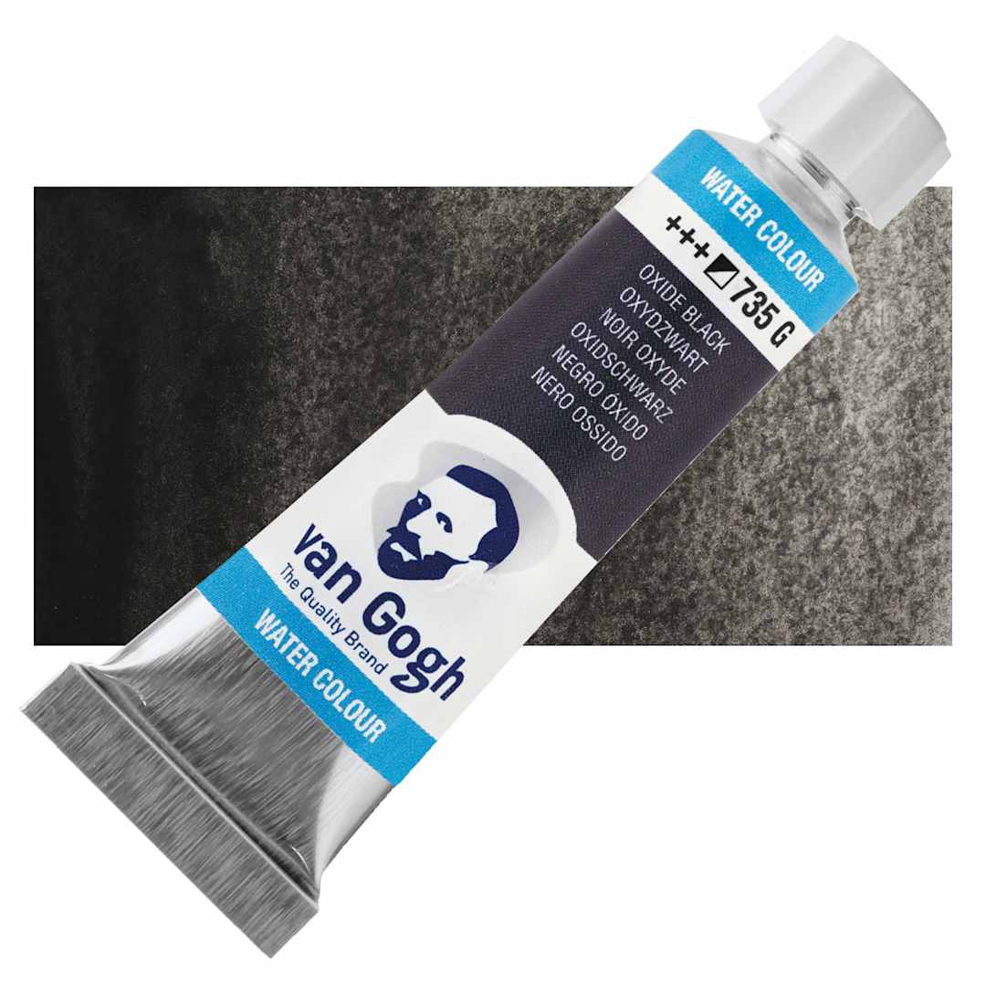 Open in modal - Van Gogh Watercolor - Oxide Black, 10 ml tube and swatch