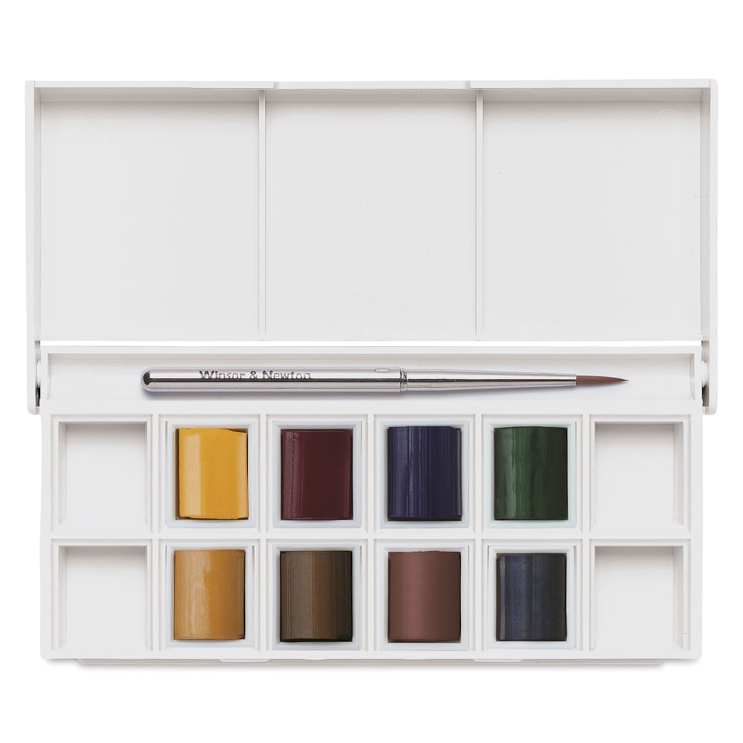 Open in modal - Winsor & Newton Cotman Watercolor Set - Landscape Pocket Set, Set of 8, Half Pans