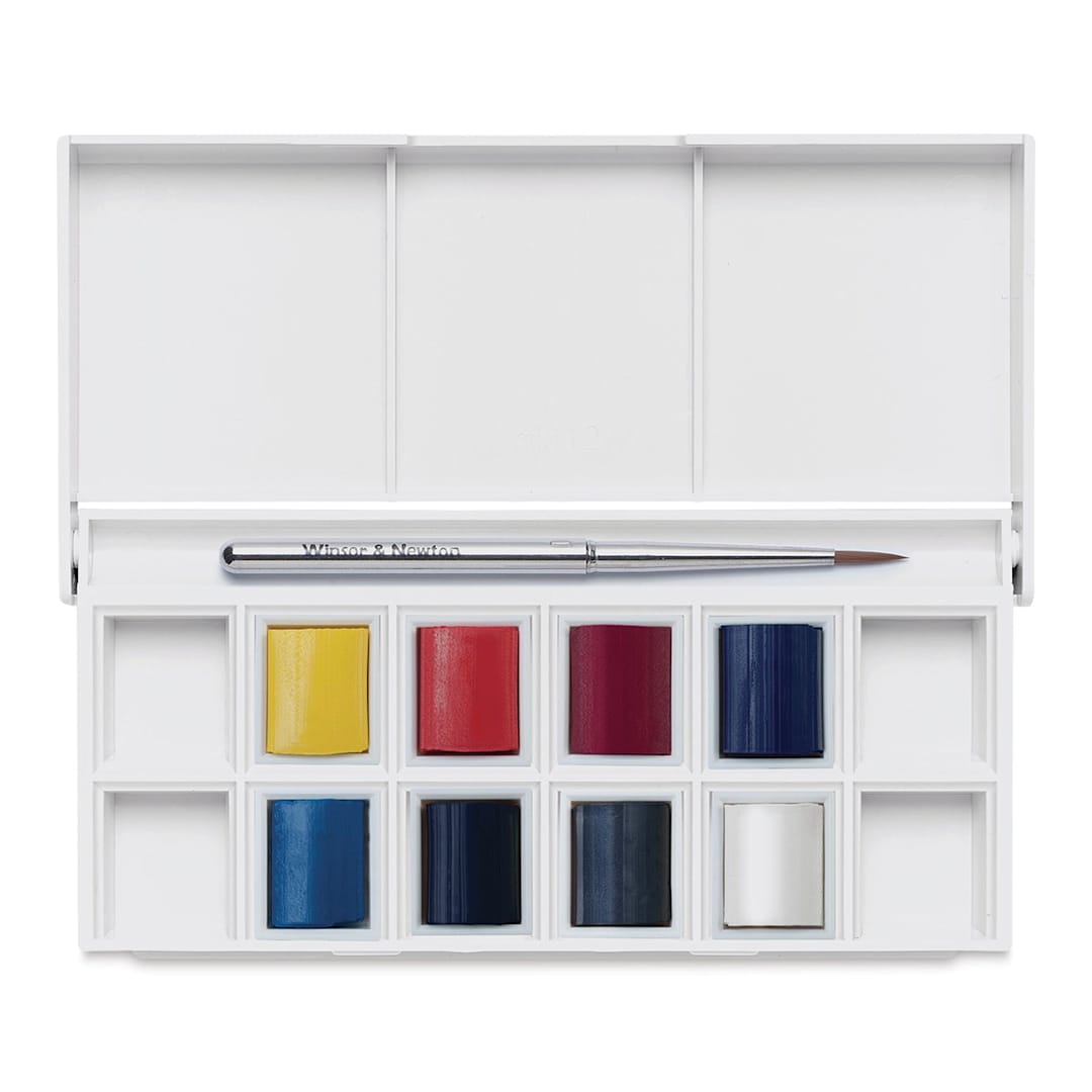 Open in modal - Winsor & Newton Cotman Watercolor Set - Skyscape Pocket Set, Set of 8, Half Pans (Open set)