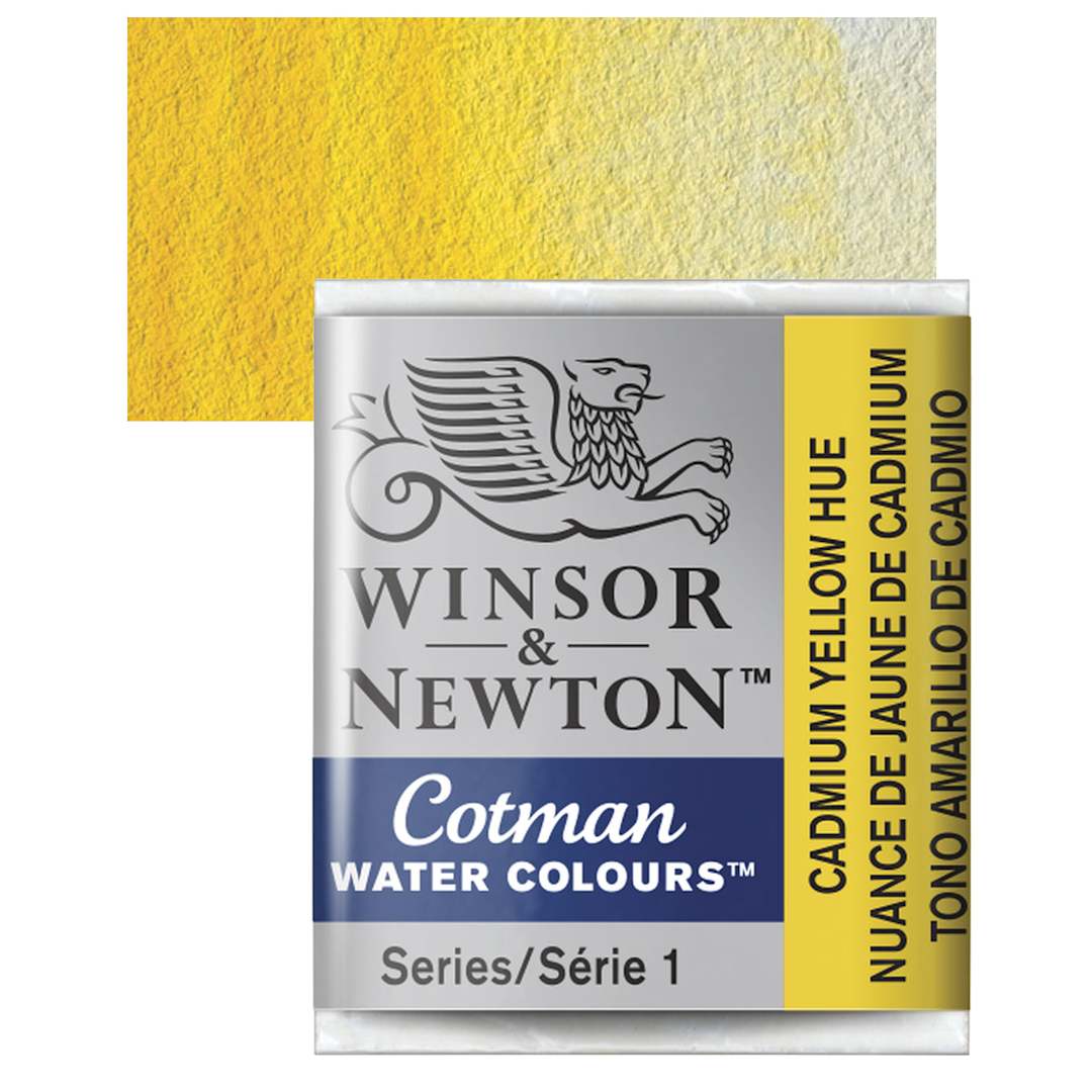 Open in modal - Winsor & Newton Cotman Watercolor Half Pan - Cadmium Yellow Hue and swatch