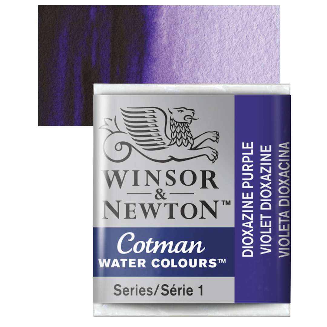 Open in modal - Winsor & Newton Cotman Watercolor Half Pan - Dioxazine Purple and swatch