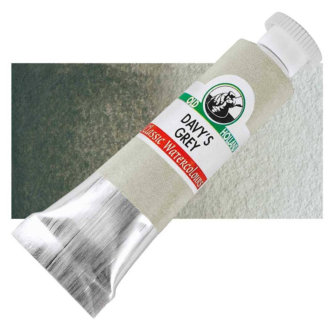 Open in modal - Old Holland Classic Artist Watercolor - Davy's Gray, 6 ml tube and swatch