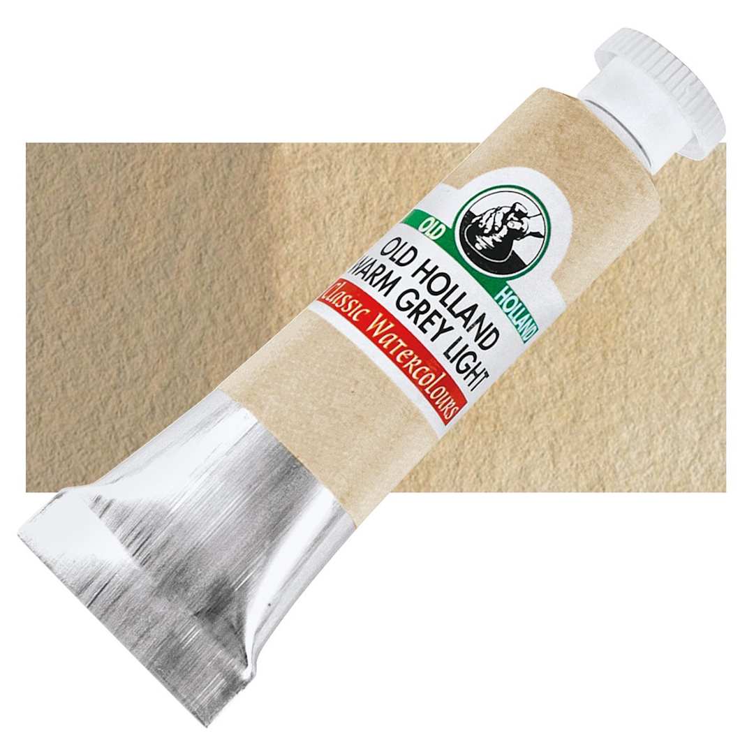 Open in modal - Old Holland Classic Artist Watercolor - Old Holland Warm Gray Light, 6 ml tube and swatch