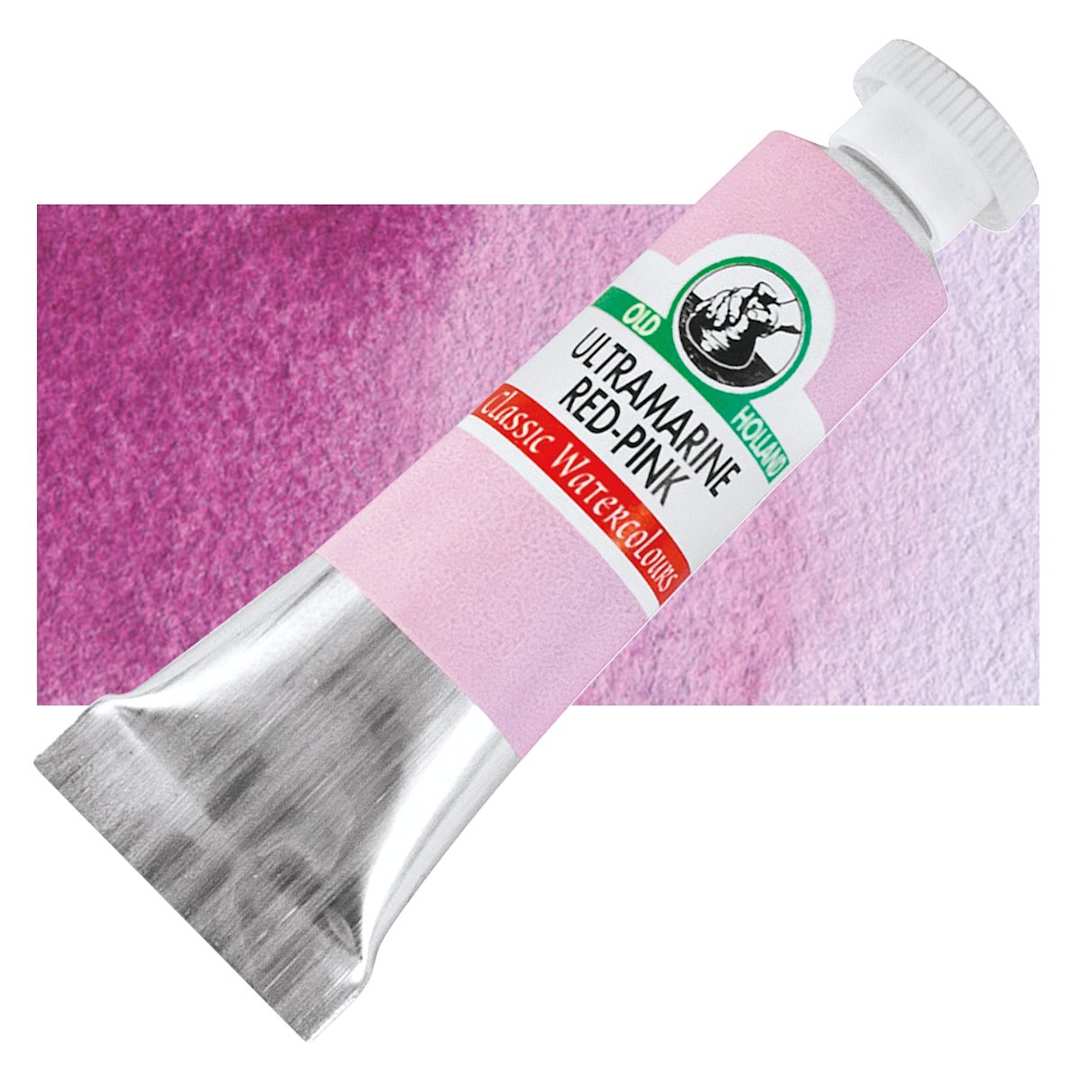 Open in modal - Old Holland Classic Artist Watercolor - Ultramarine Red Pink, 6 ml tube and swatch