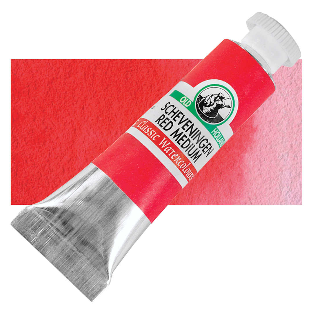 Open in modal - Old Holland Classic Artist Watercolor - Scheveningen Red Medium, 6 ml tube with swatch