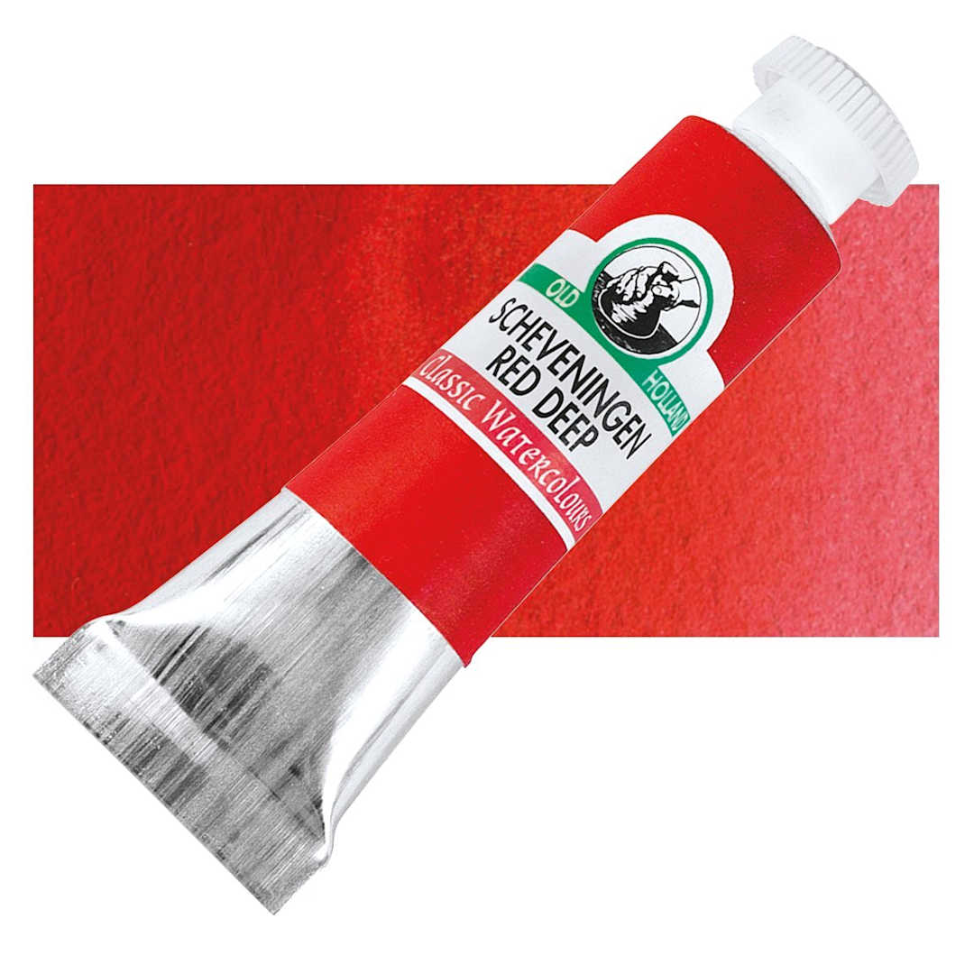 Open in modal - Old Holland Classic Artist Watercolor - Scheveningen Red Deep, 6 ml tube and swatch