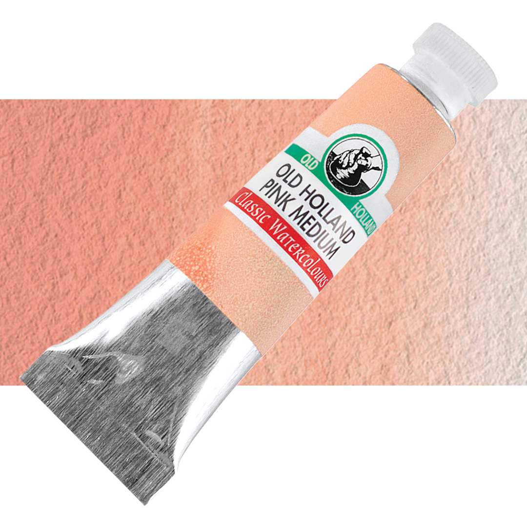 Open in modal - Old Holland Classic Artist Watercolor - Medium Pink, 6 ml tube and swatch
