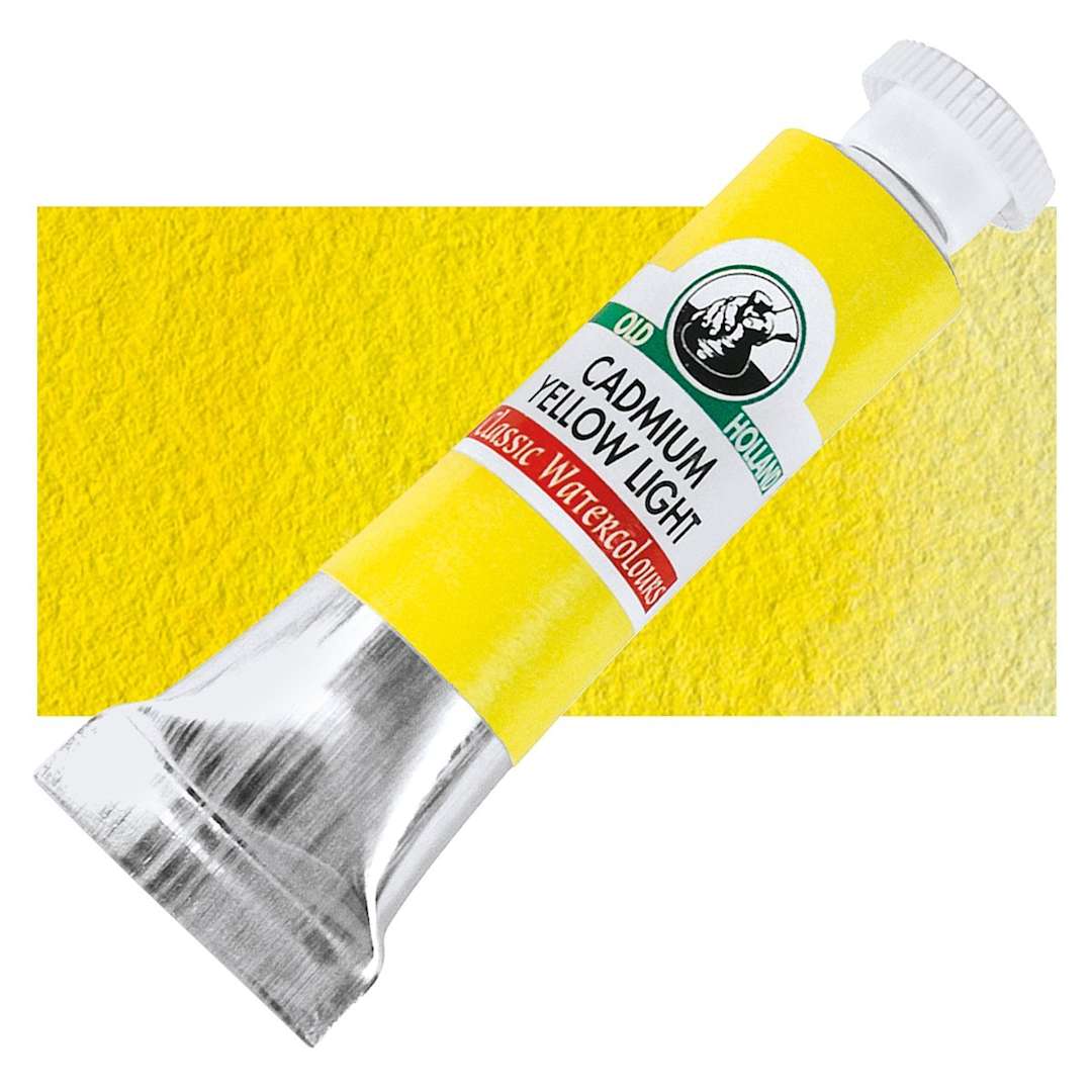 Open in modal - Old Holland Classic Artist Watercolor - Cadmium Yellow Light, 6 ml tube and swatch