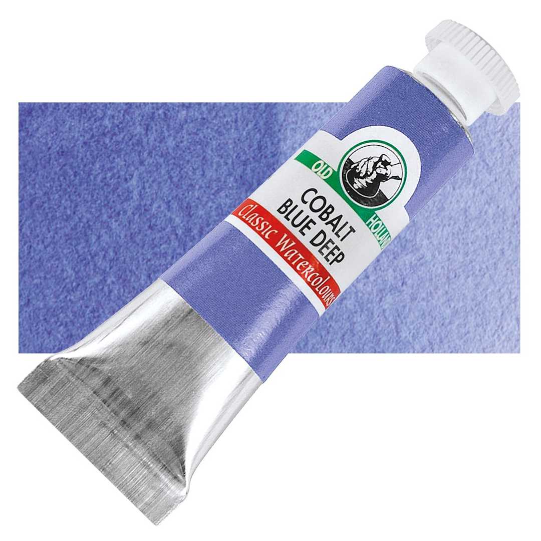 Open in modal - Old Holland Classic Artist Watercolor - Cobalt Blue Deep, 6 ml tube and swatch