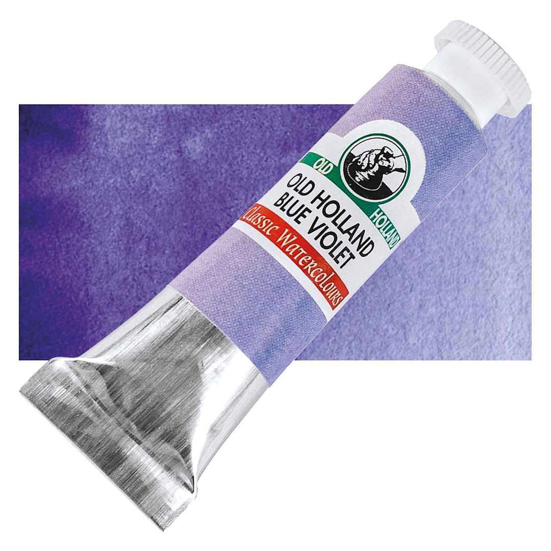 Open in modal - Old Holland Classic Artist Watercolor - Old Holland Blue Violet, 6 ml tube and swatch