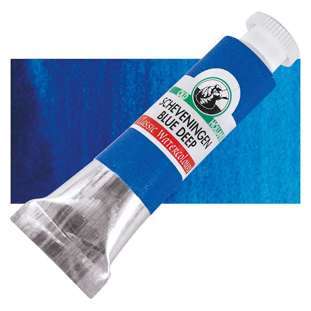 Open in modal - Old Holland Classic Artist Watercolor - Scheveningen Blue Deep, 6 ml tube and swatch