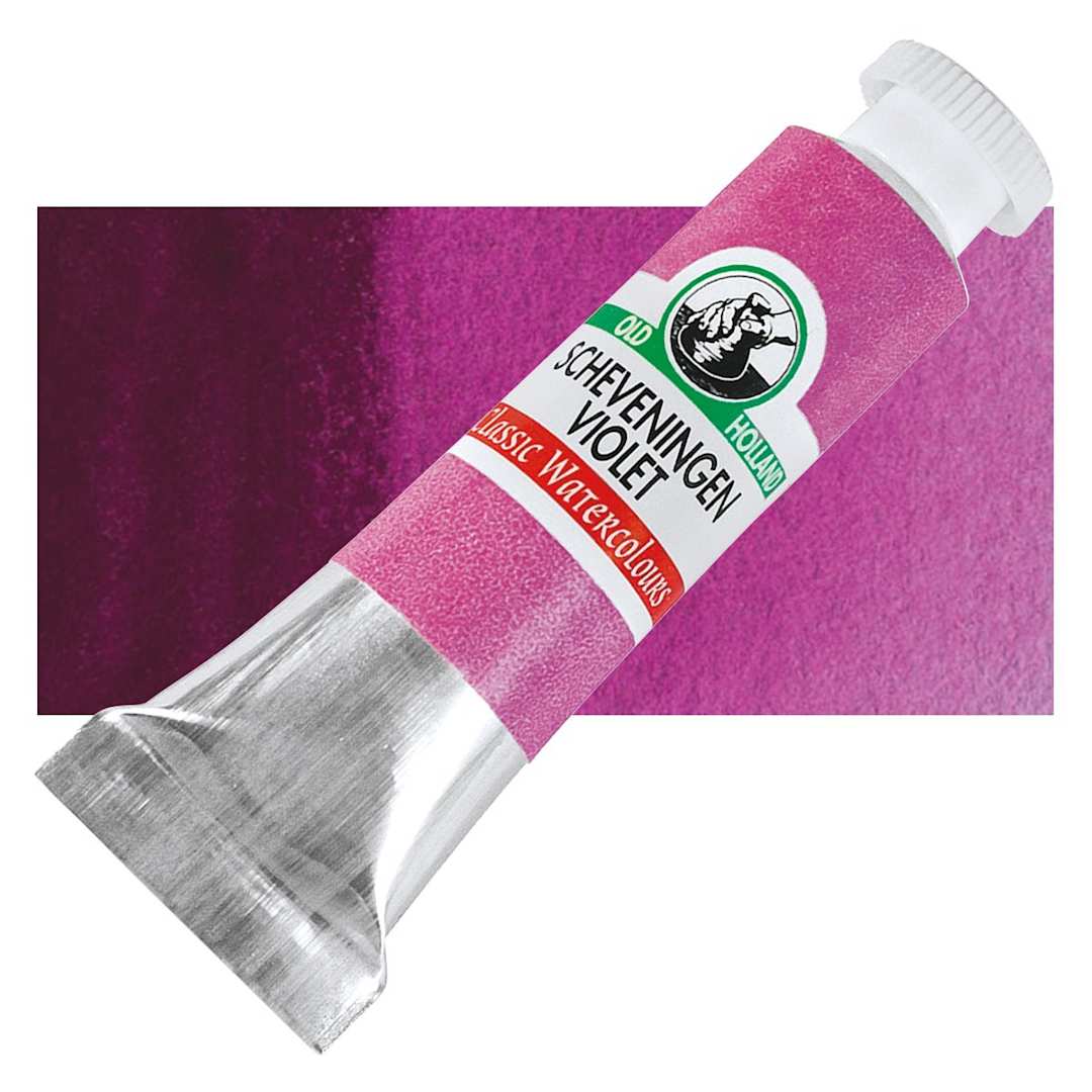 Open in modal - Old Holland Classic Artist Watercolor - Scheveningen Violet, 6 ml tube and swatch