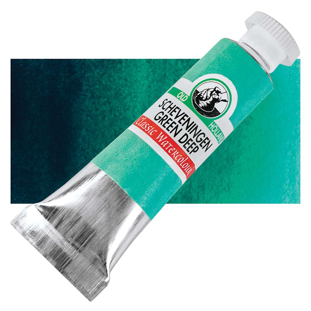 Open in modal - Old Holland Classic Artist Watercolor - Scheveningen Green Deep, 6 ml tube with swatch