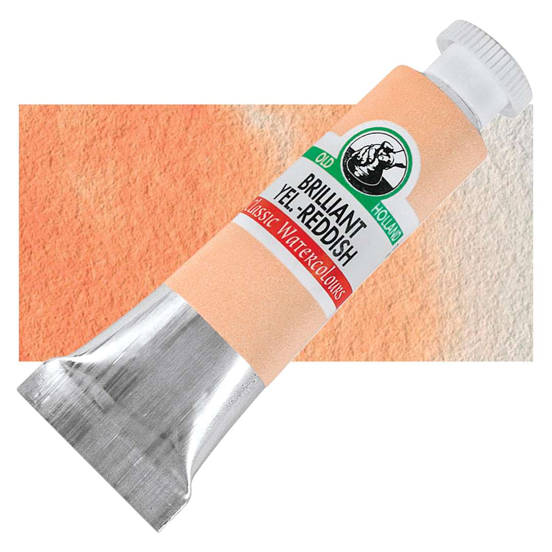 Open in modal - Old Holland Classic Artist Watercolor - Brilliant Yellow-Reddish, 6 ml tube and swatch