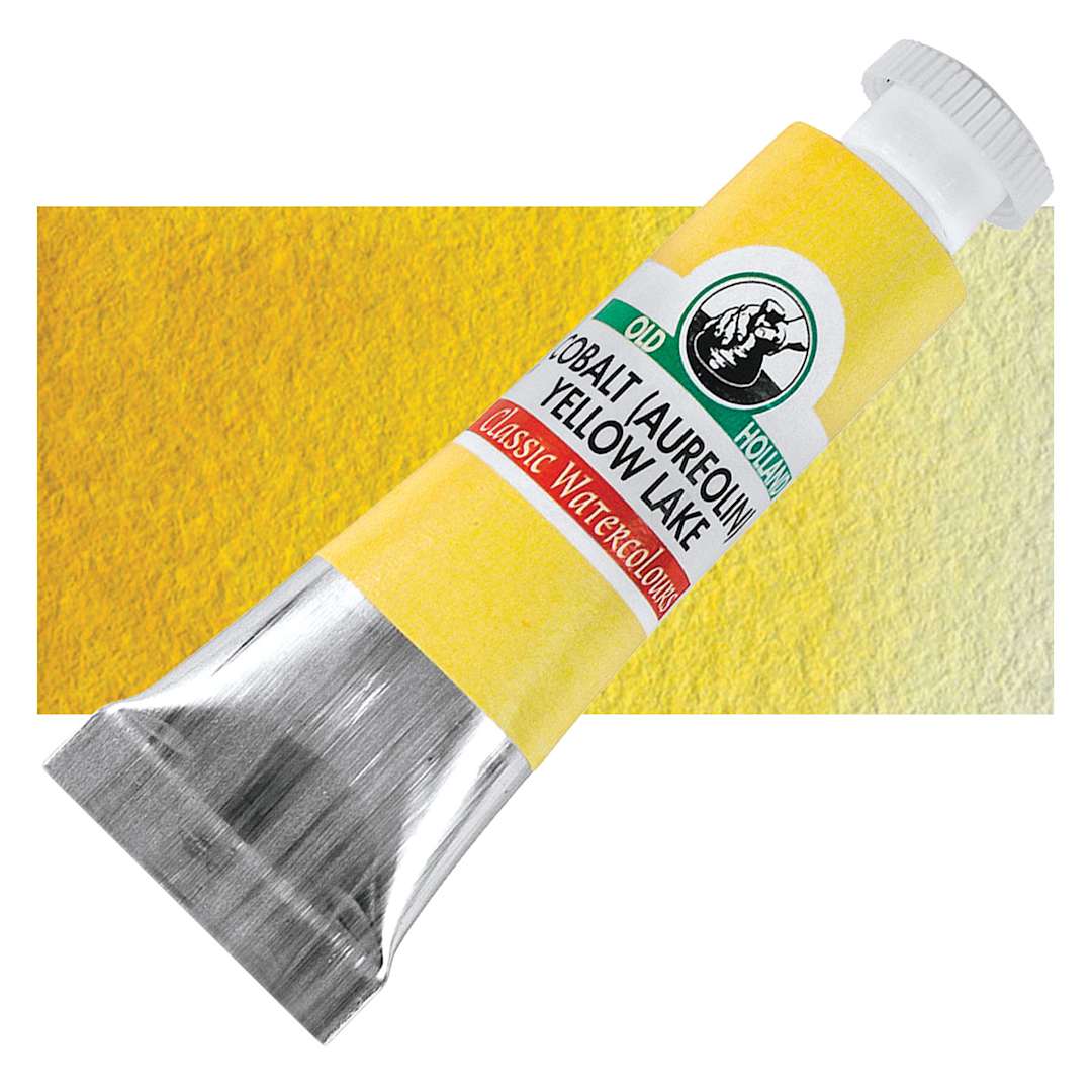 Open in modal - Old Holland Classic Artist Watercolor - Cobalt (Aureolin) Yellow Lake, 6 ml tube and swatch