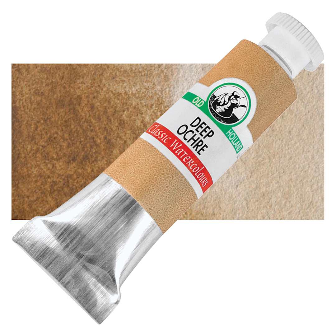 Open in modal - Old Holland Classic Artist Watercolor - Deep Ochre, 6 ml tube and swatch