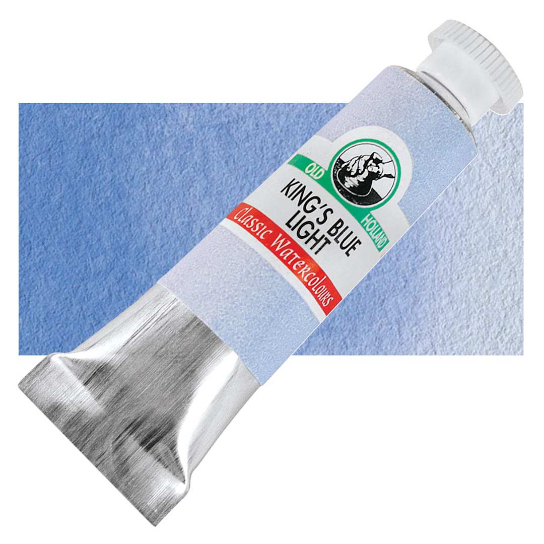 Open in modal - Old Holland Classic Artist Watercolor - King's Blue Light, 6 ml tube and swatch