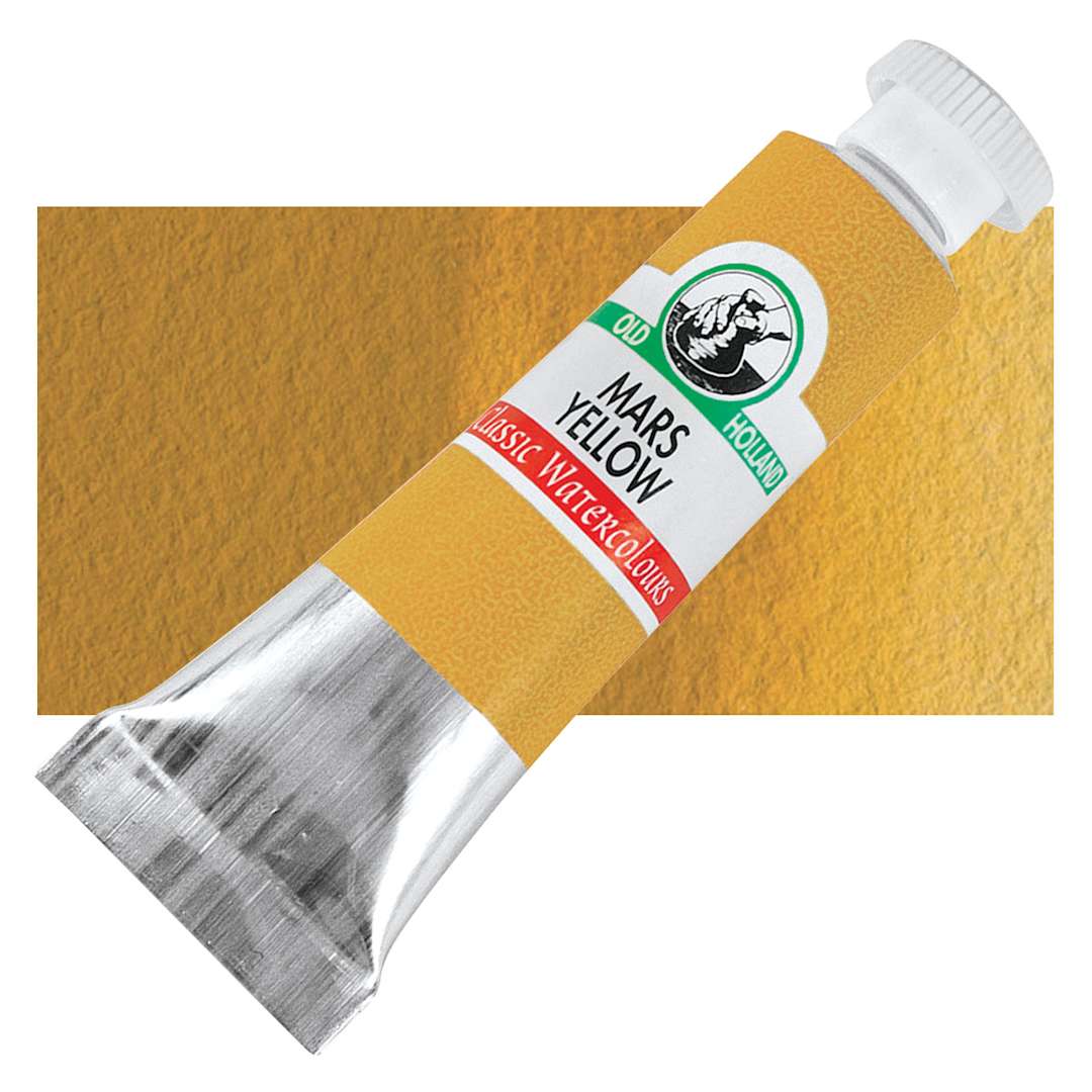 Open in modal - Old Holland Classic Artist Watercolor - Mars Yellow, 6 ml tube and swatch