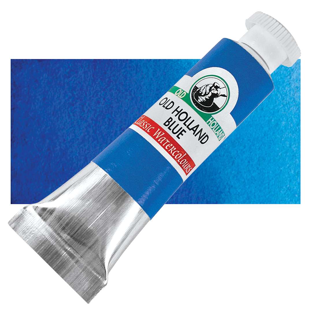 Open in modal - Old Holland Classic Artist Watercolor - Old Holland Blue, 6 ml tube and swatch