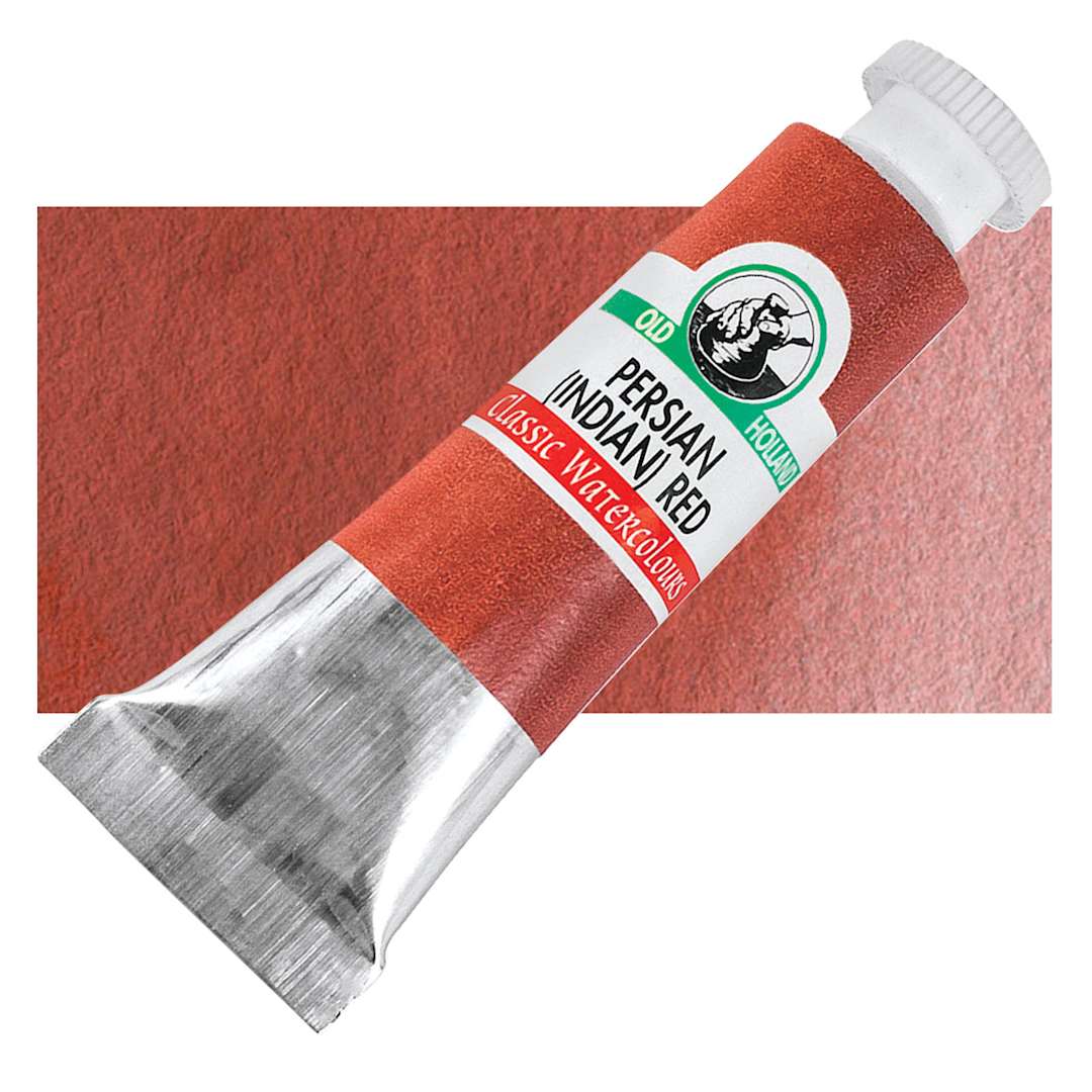 Open in modal - Old Holland Classic Artist Watercolor - Persian (Indian) Red, 6 ml tube and swatch